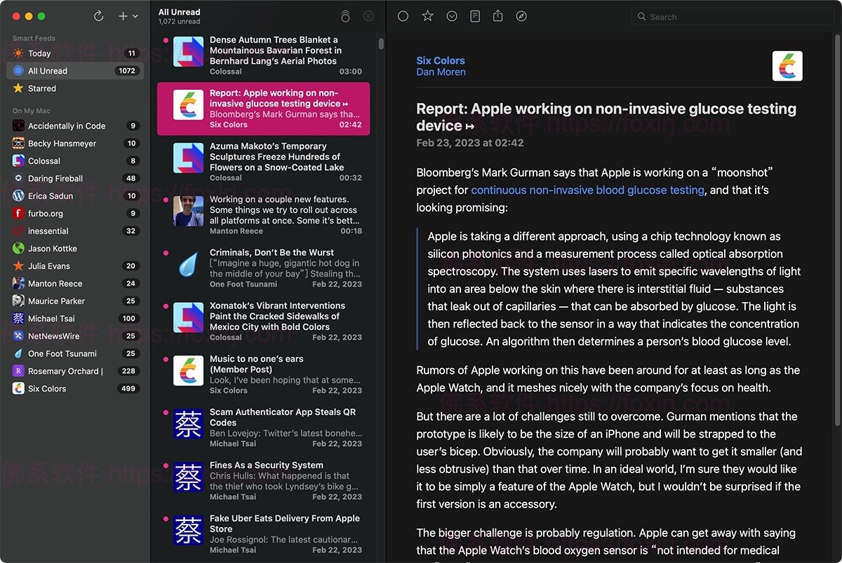 NetNewsWire 6.1.10 RSS阅读管理