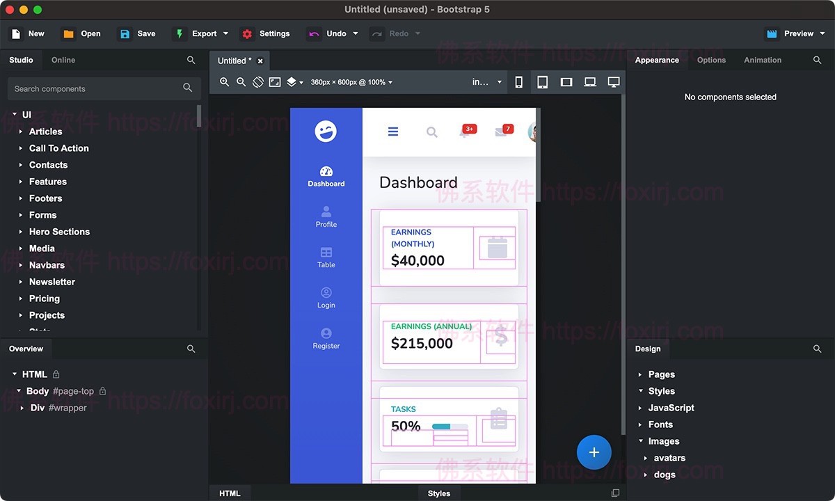 Bootstrap Studio 6.7.3 可视化网页设计-佛系软件 Bootstrap Studio 6.7.3 可视化网页设计-佛系软件