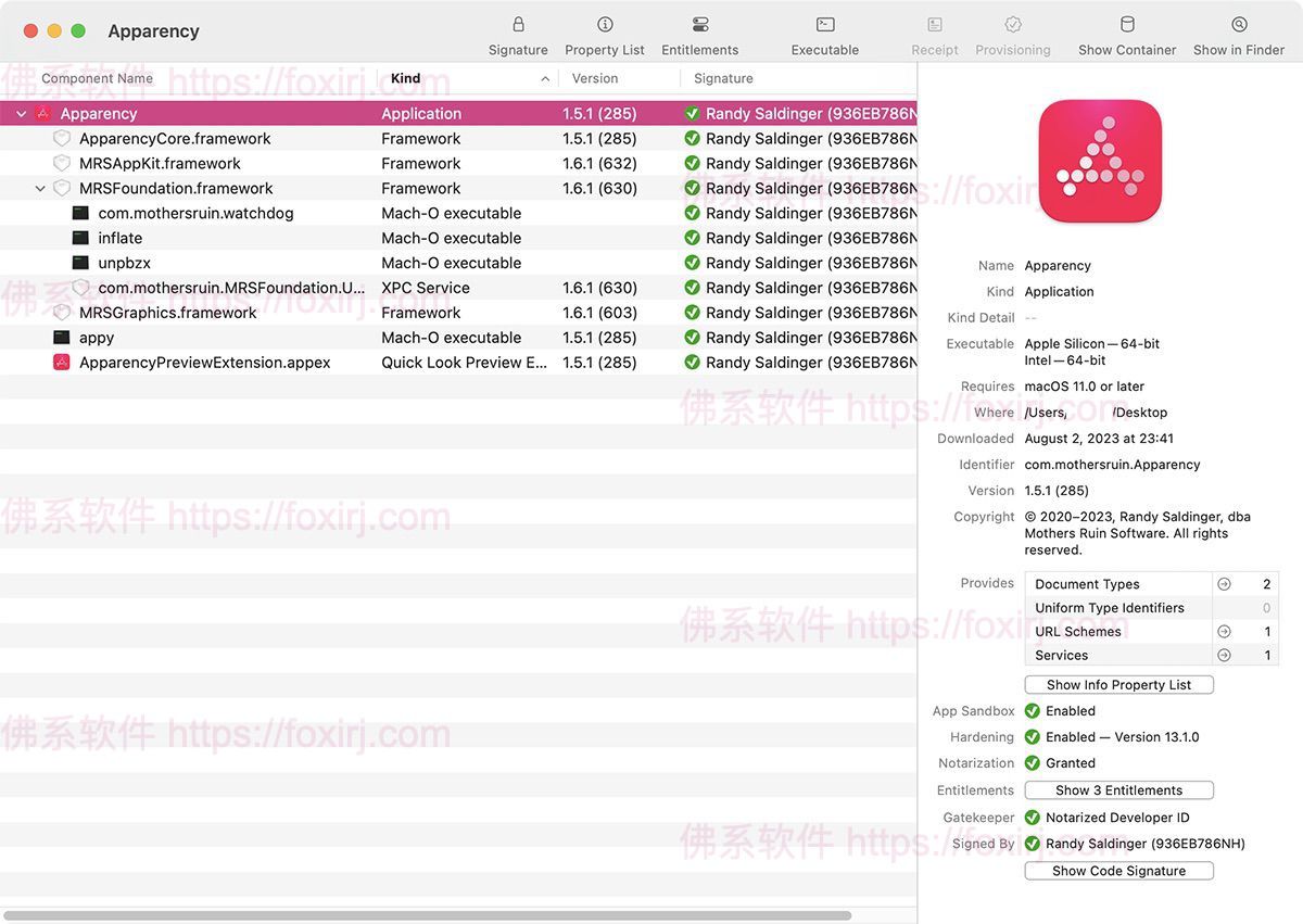 Apparency 2.3.0 查看软件基本信息-佛系软件 Apparency 2.3.0 查看软件基本信息-佛系软件