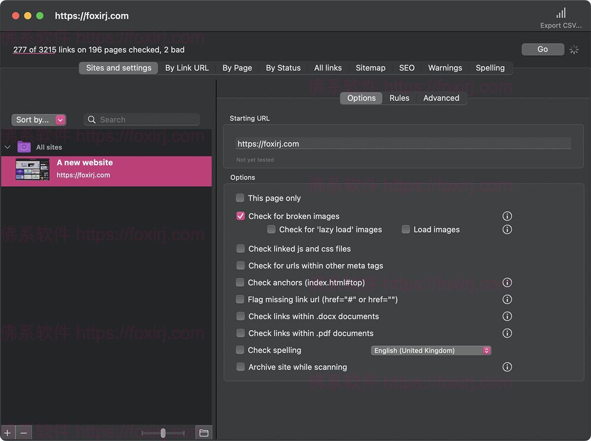 Scrutiny 12.11.1 网站链接分析