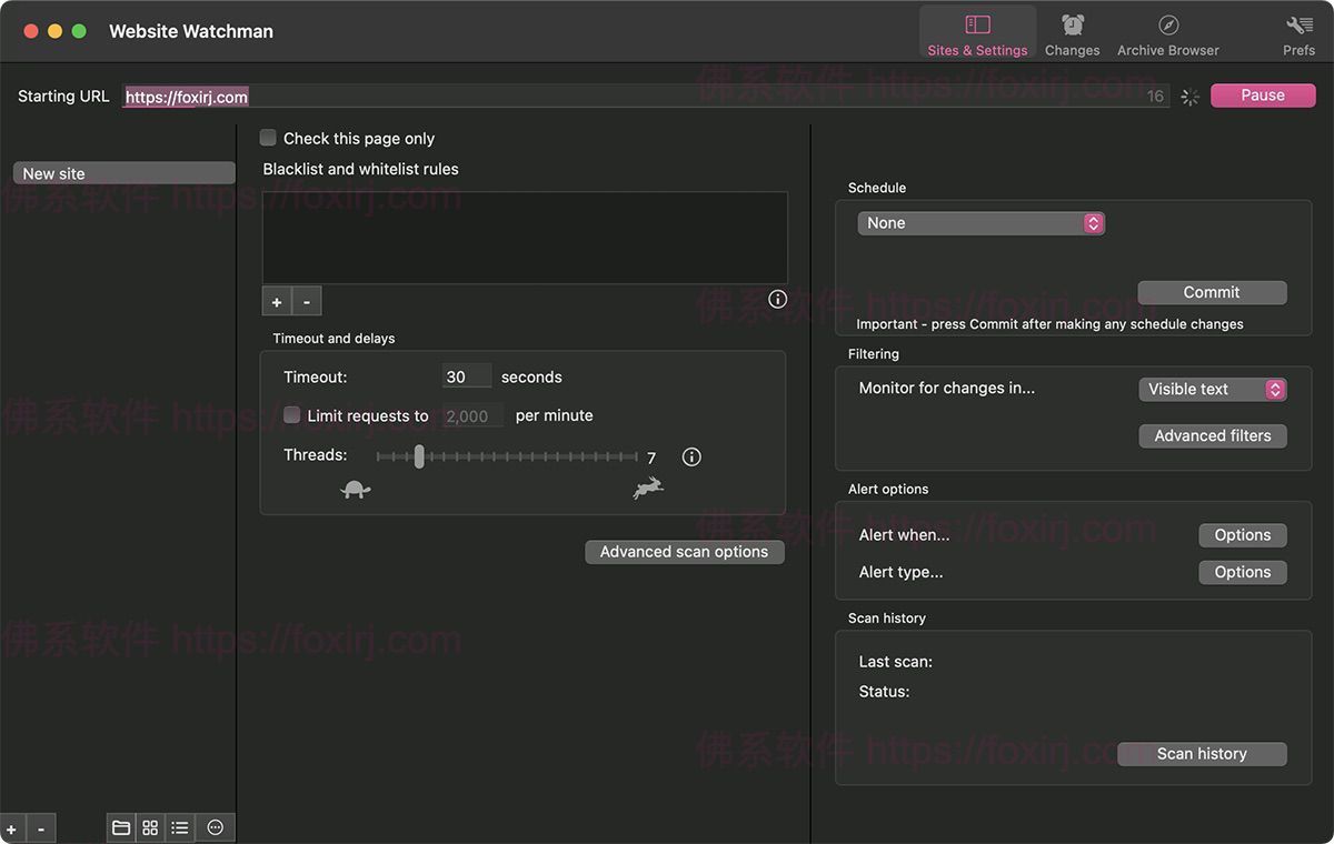 Website Watchman 3.3.1 网站内容监控