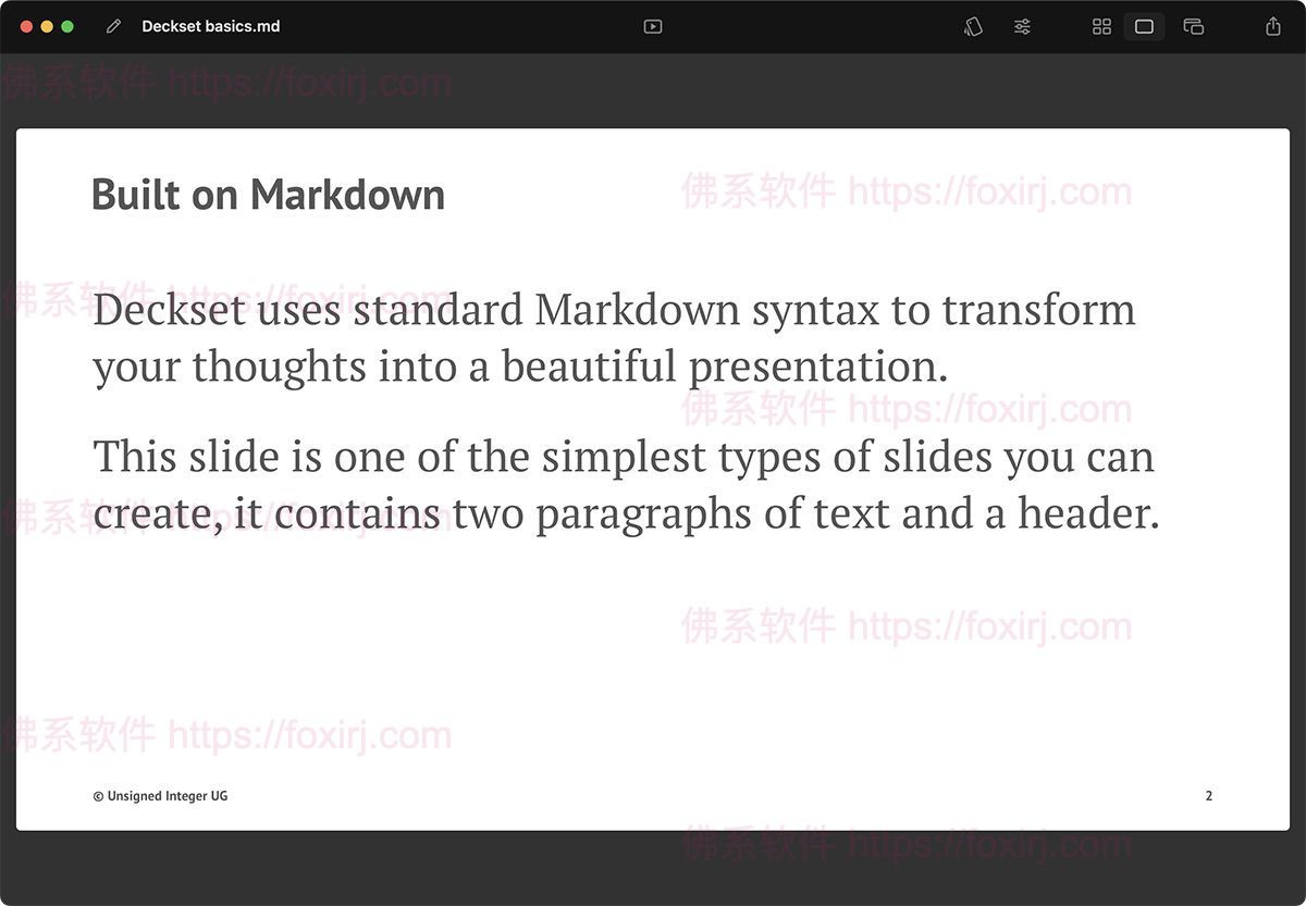 Deckset 2.0.43 MD文档转幻灯片软件-佛系软件 Deckset 2.0.43 MD文档转幻灯片软件-佛系软件