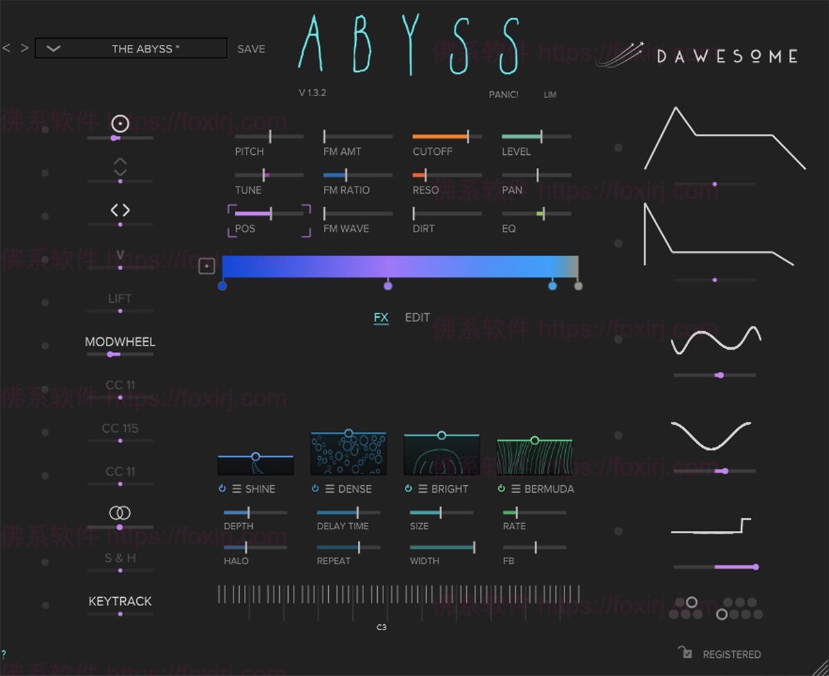 Tracktion Dawesome Abyss 1.3.2 视觉化音色合成器插件