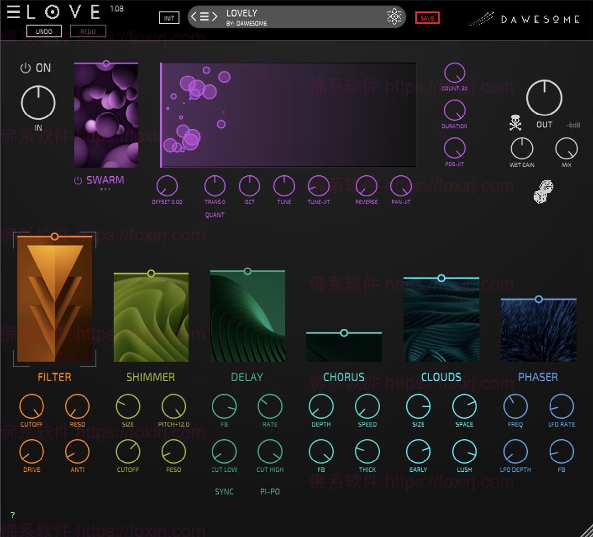 Tracktion Dawesome Love 1.08 微光氛围效果器插件