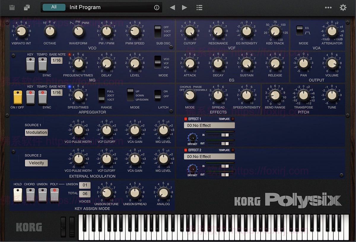 KORG Polysix 2.4.2 六音色声道模拟合成器插件-佛系软件 KORG Polysix 2.4.2 六音色声道模拟合成器插件-佛系软件