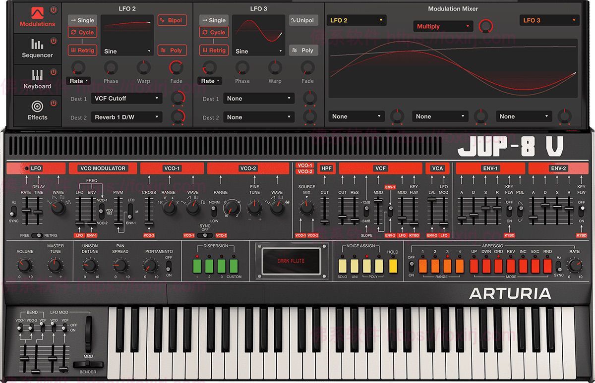 Arturia Jup-8 V 4.6.3.6106 Jupiter-8模拟合成器插件