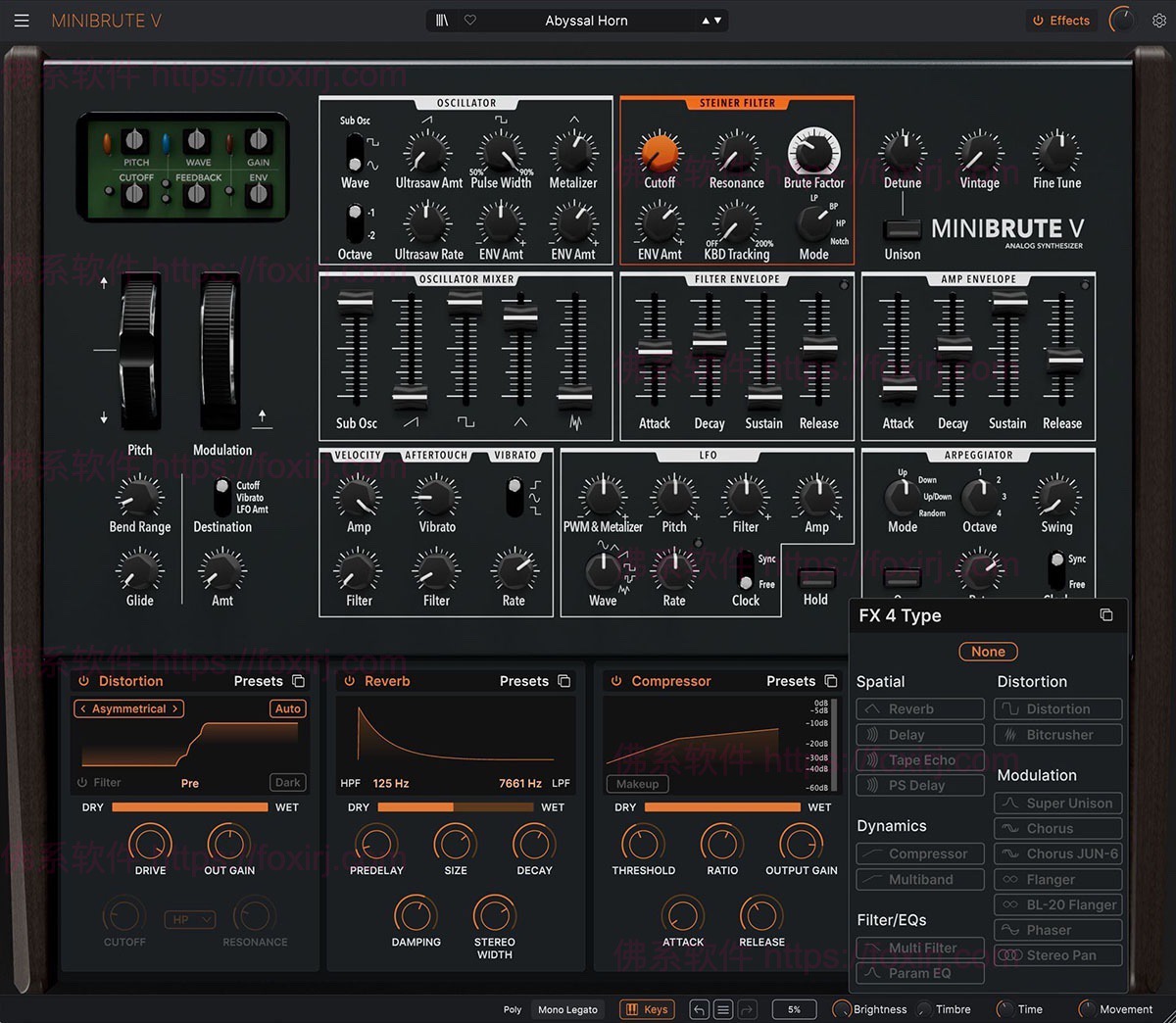 Arturia MiniBrute V 1.0.4.6106 模拟软合成器插件-佛系软件 Arturia MiniBrute V 1.0.4.6106 模拟软合成器插件-佛系软件