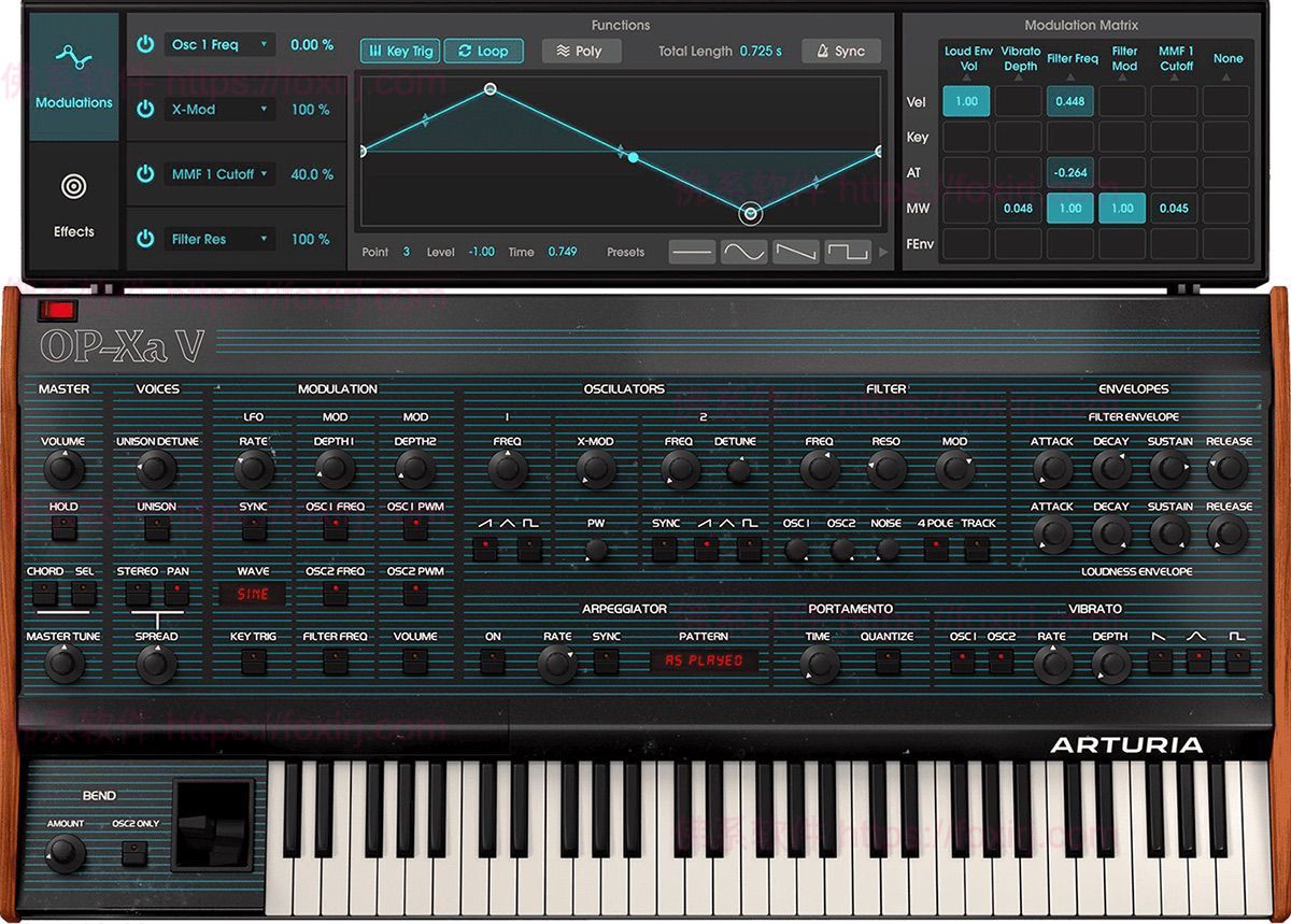 Arturia OP-Xa V 1.7.3.6106 80年代音色合成器插件-佛系软件 Arturia OP-Xa V 1.7.3.6106 80年代音色合成器插件-佛系软件