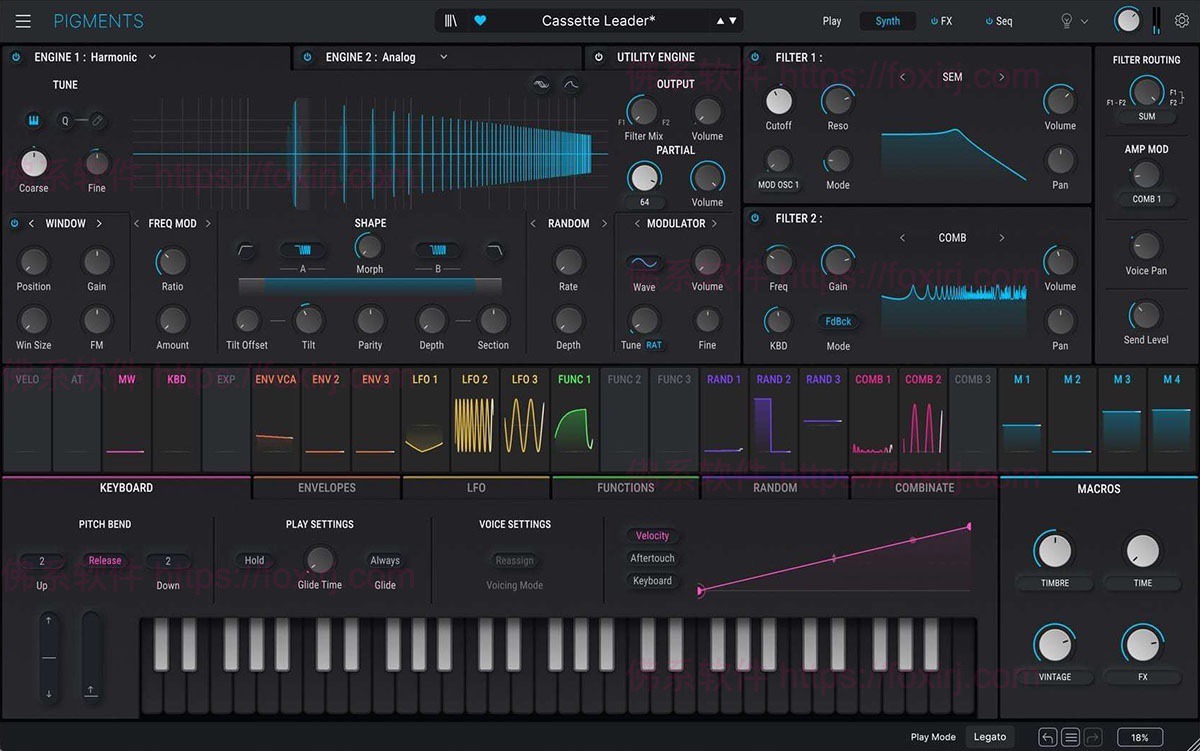 Arturia Pigments 6.0.3.6106 数字波表双引擎合成器插件-佛系软件 Arturia Pigments 6.0.3.6106 数字波表双引擎合成器插件-佛系软件