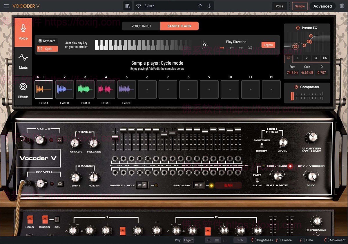 Arturia Vocoder V 1.6.3.6106 Vocoder声码器模拟插件-佛系软件 Arturia Vocoder V 1.6.3.6106 Vocoder声码器模拟插件-佛系软件