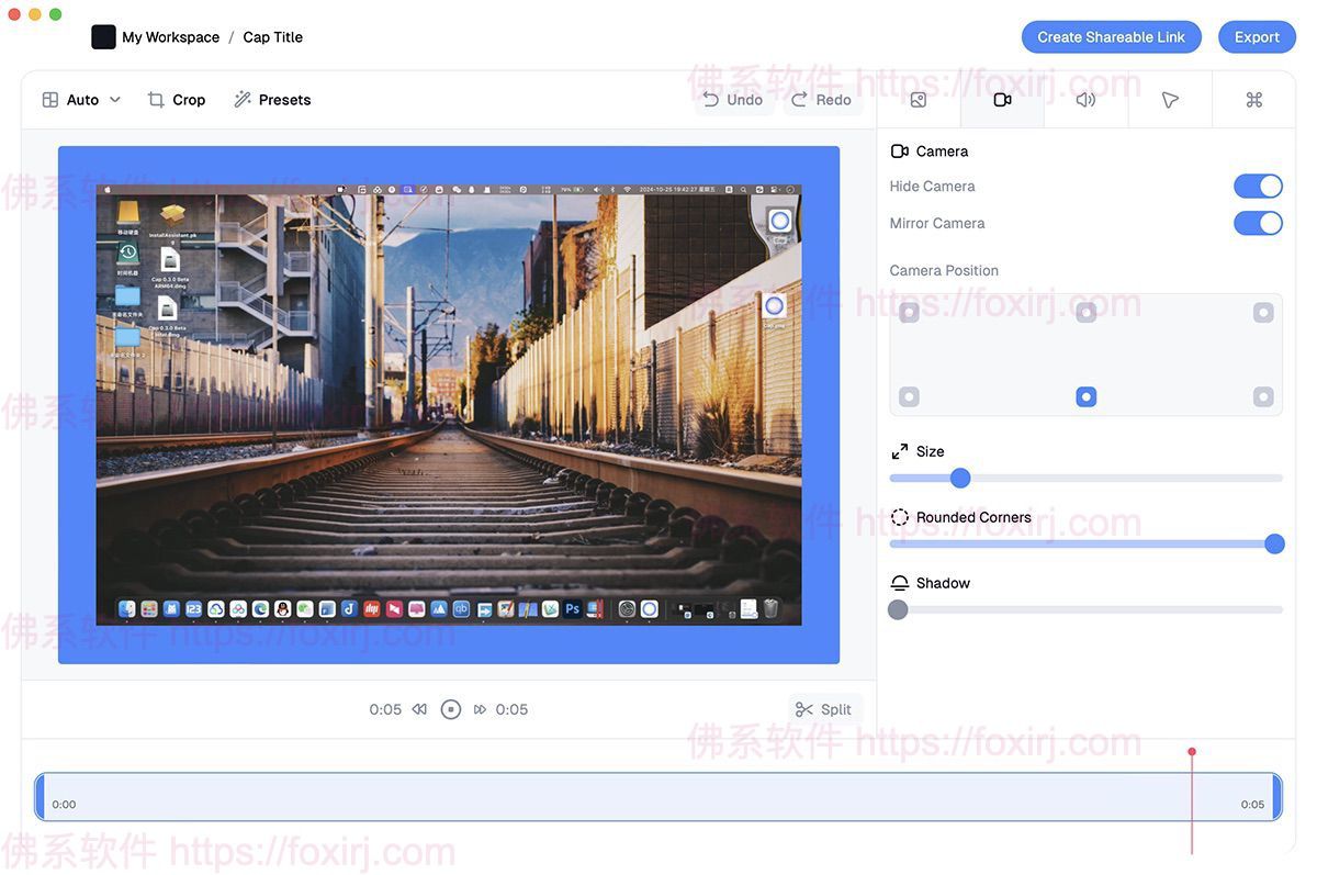 Cap 0.3.67 自动放大视频的屏幕录制-佛系软件 Cap 0.3.67 自动放大视频的屏幕录制-佛系软件