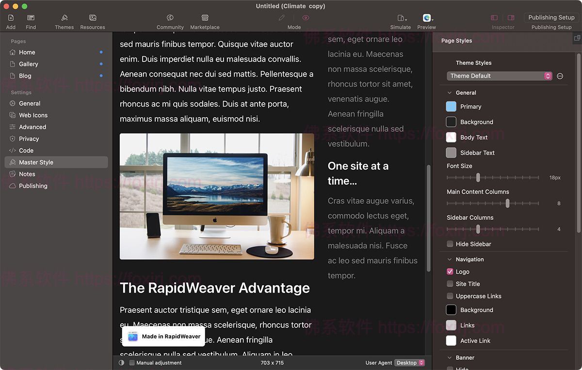 RapidWeaver 9.5.0 可视化网页设计-佛系软件 RapidWeaver 9.5.0 可视化网页设计-佛系软件