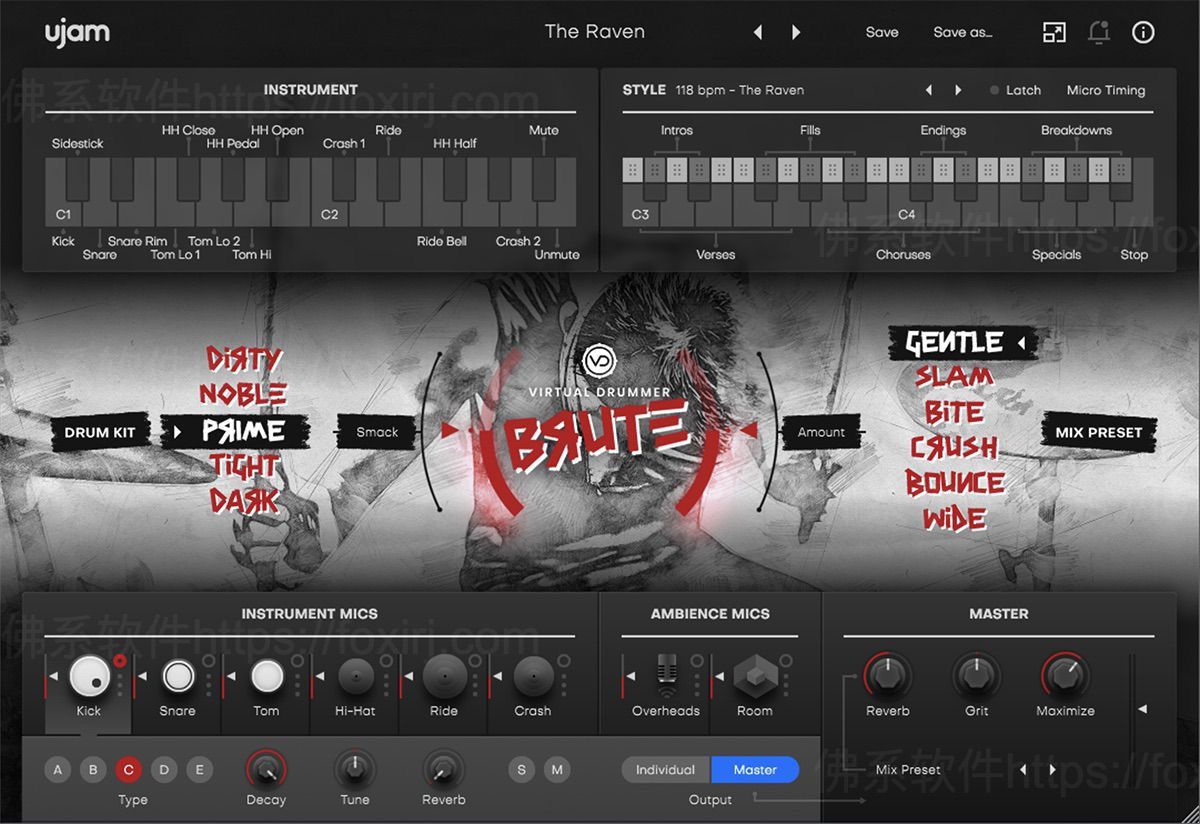UJAM Virtual Drummer BRUTE 2.4.1 摇滚鼓类模拟插件