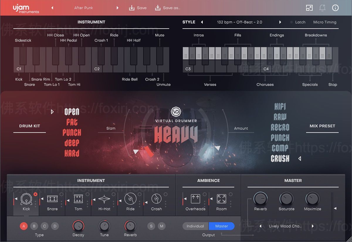 UJAM Virtual Drummer HEAVY 2.4.1 摇滚鼓模拟插件-佛系软件 UJAM Virtual Drummer HEAVY 2.4.1 摇滚鼓模拟插件-佛系软件