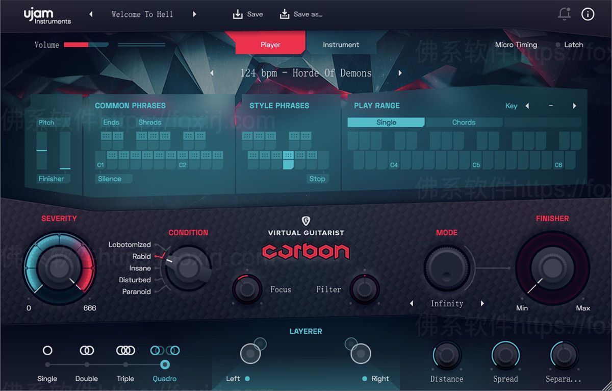 UJAM Virtual Guitarist CARBON 1.3.0 吉他严重失真效果模拟插件