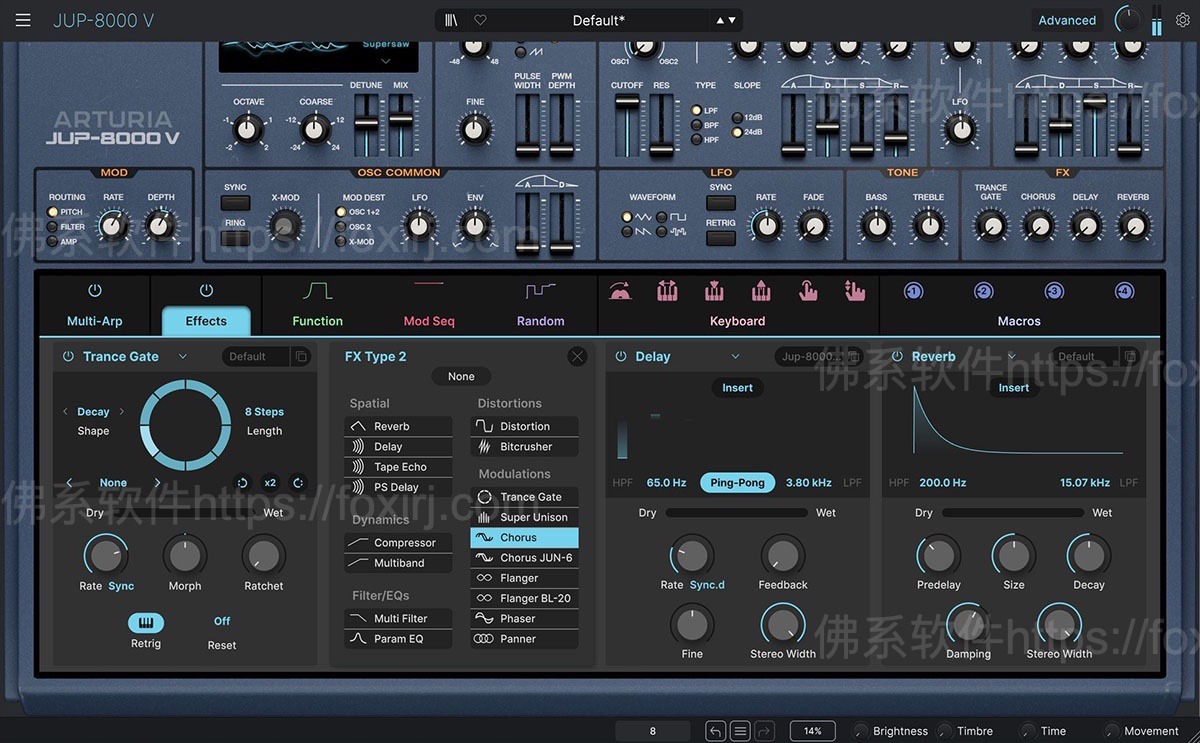 Arturia Jup-8000 V 1.0.0.6114 振荡器模拟插件-佛系软件 Arturia Jup-8000 V 1.0.0.6114 振荡器模拟插件-佛系软件